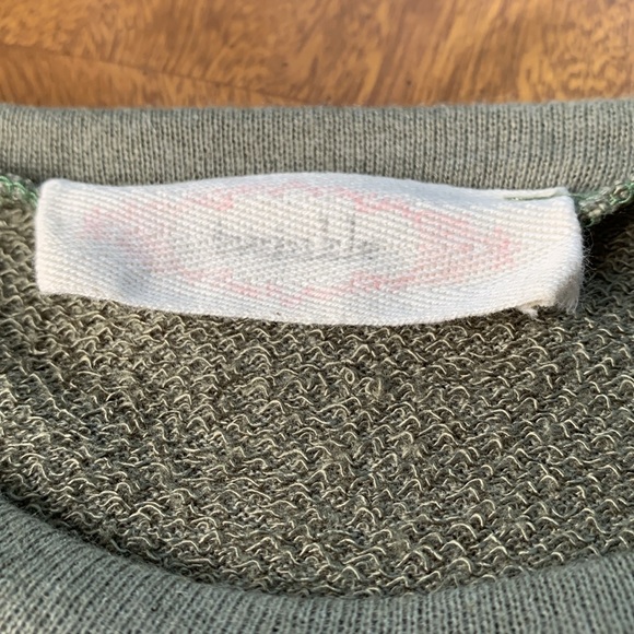 Twinkle Fairycore Fringy Distressed Earthy Sage Green Short Sleeve Top Sz Medium - Picture 9 of 11